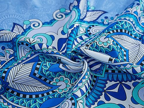 YiHomer Mykonos Blue Paisley Tile Bordered Tabletop for Spring Summer Decorations, Picnics and Dinner Parties – Indoor Outdoor, Stain and Water Resistant, Tablecloth, 60 x 84 Rectangle - Image 7