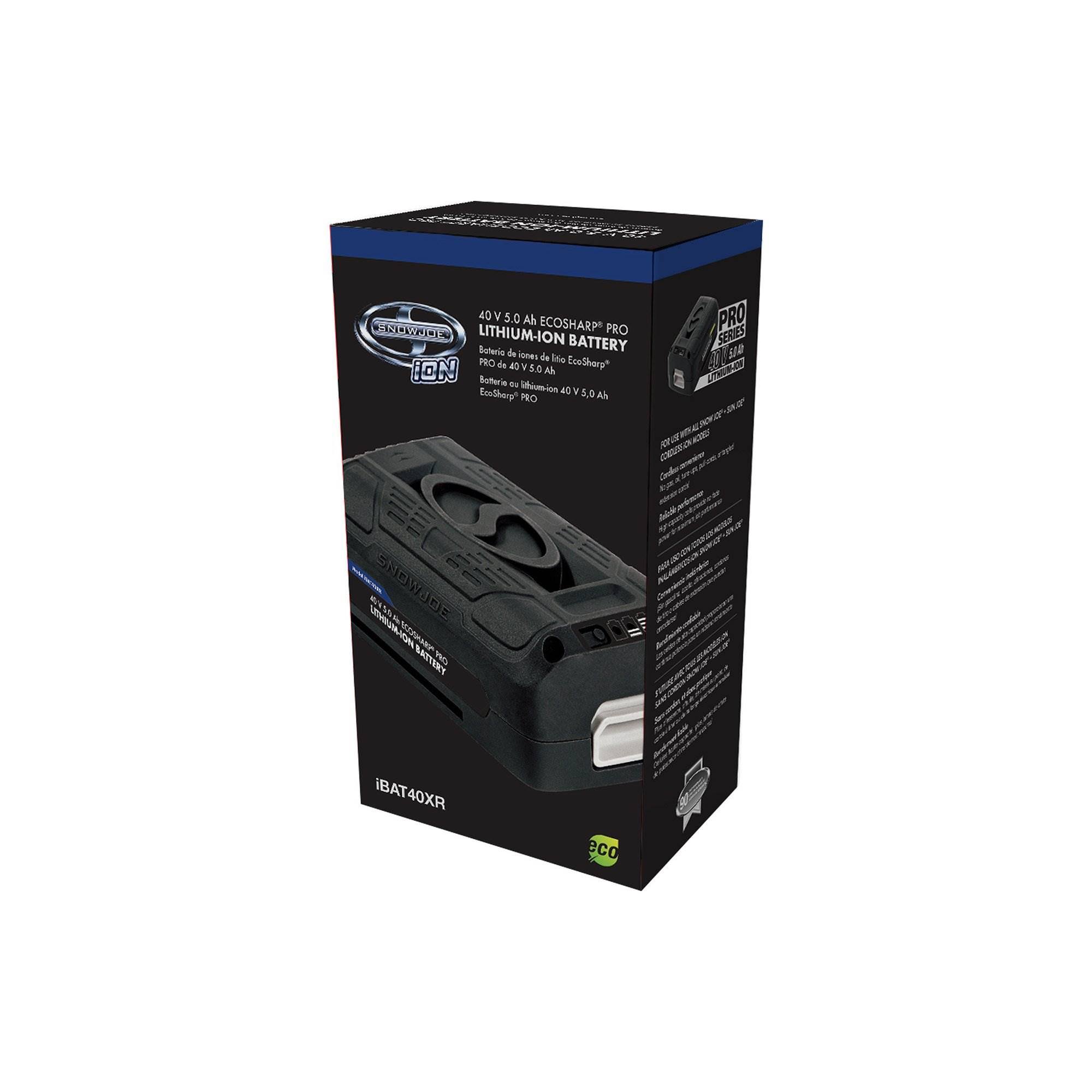 Snow Joe EcoSharp Pro Lithium-Ion battery, 40V 5.0 Ah, Ibat40xr - Image 5